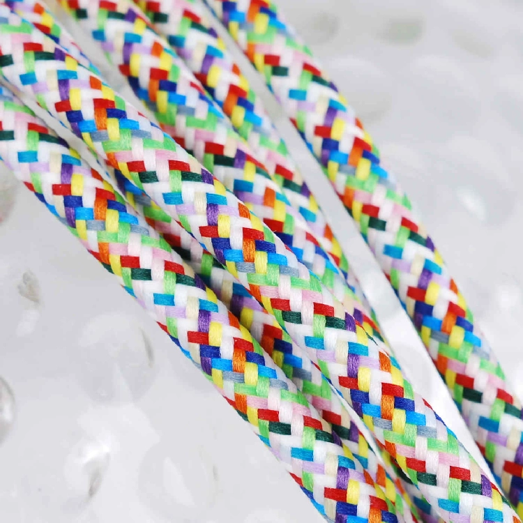 Colored braided cable.